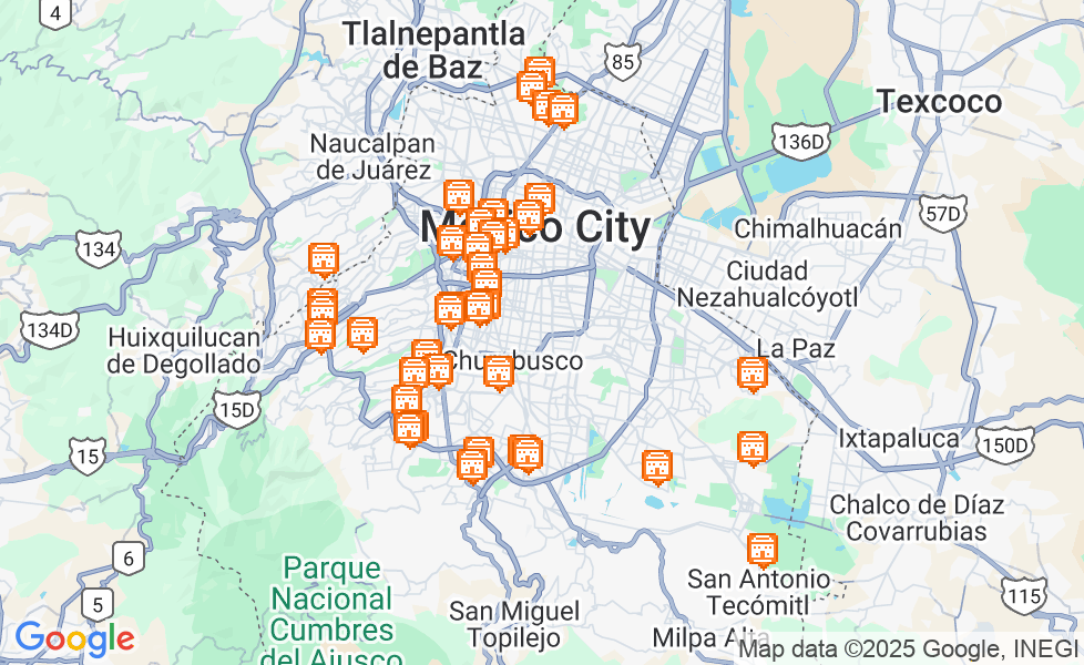 メキシコシティの地図. マップ機能をアクティブにするには、マップをクリックして下さい。 google static map